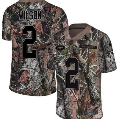 Nike Jets #2 Zach Wilson Camo Stitched NFL Limited Rush Realtree Jersey