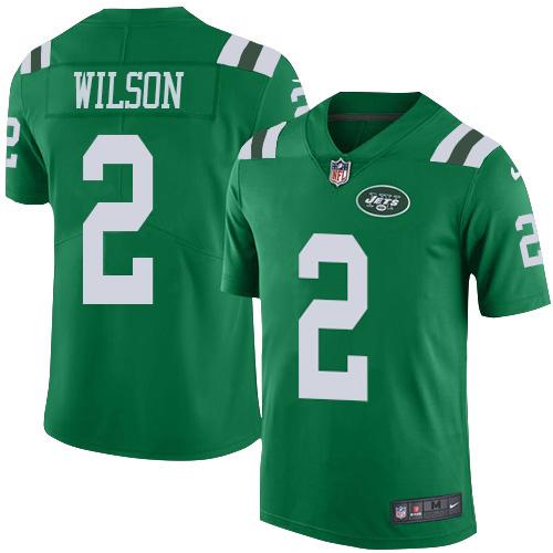 Nike Jets #2 Zach Wilson Green Stitched NFL Limited Rush Jersey