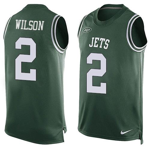 Nike Jets #2 Zach Wilson Green Team Color Stitched NFL Limited Tank Top Jersey