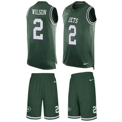 Nike Jets #2 Zach Wilson Green Team Color Stitched NFL Limited Tank Top Suit Jersey