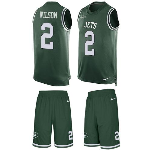 Nike Jets #2 Zach Wilson Green Team Color Stitched NFL Limited Tank Top Suit Jersey