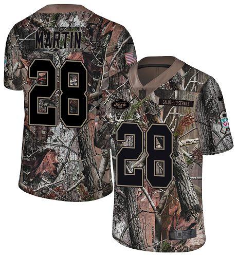 Nike Jets #28 Curtis Martin Camo Stitched NFL Limited Rush Realtree Jersey