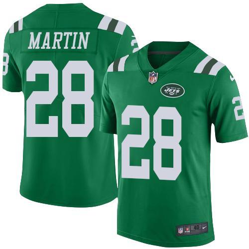 Nike Jets #28 Curtis Martin Green Stitched NFL Elite Rush Jersey