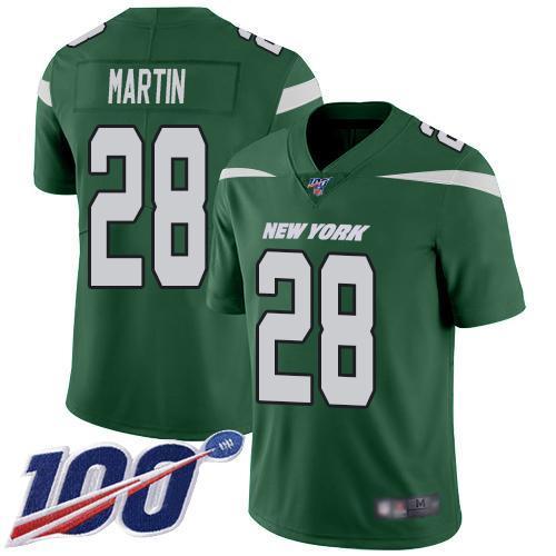 Nike Jets #28 Curtis Martin Green Team Color Stitched NFL 100th Season Vapor Limited Jersey