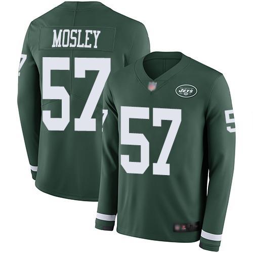 Nike Jets #57 C.J. Mosley Green Team Color Stitched NFL Limited Therma Long Sleeve Jersey