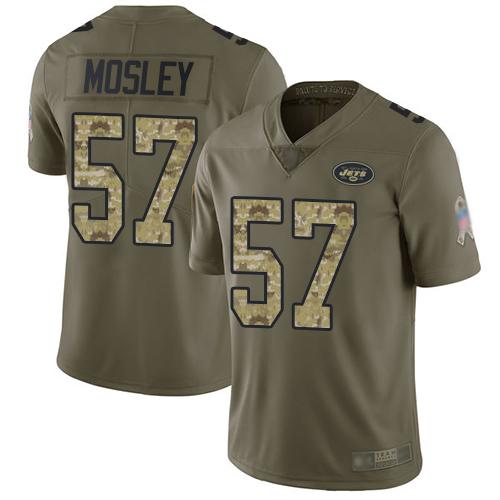 Nike Jets #57 C.J. Mosley Olive/Camo Stitched NFL Limited 2017 Salute To Service Jersey