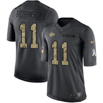 Nike Kansas City Chiefs #11 Demarcus Robinson Black Stitched NFL Limited 2016 Salute To Service Jersey