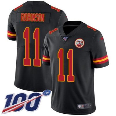 Nike Kansas City Chiefs #11 Demarcus Robinson Black Stitched NFL Limited Rush 100th Season Jersey