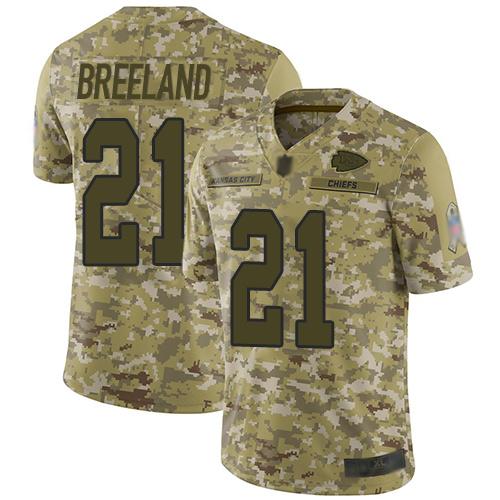 Nike Kansas City Chiefs #21 Bashaud Breeland Camo Stitched NFL Limited 2018 Salute To Service Jersey