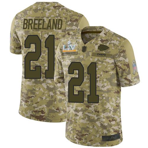 Nike Kansas City Chiefs #21 Bashaud Breeland Camo Super Bowl LV Bound Stitched NFL Limited 2018 Salute To Service Jersey