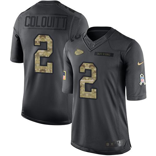 Nike Kansas City Chiefs #2 Dustin Colquitt Black Stitched NFL Limited 2016 Salute to Service Jersey