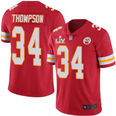 Nike Kansas City Chiefs #34 Darwin Thompson Red Team Color Super Bowl LV Bound Stitched NFL Vapor Untouchable Limited Jersey