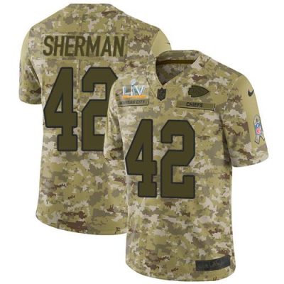 Nike Kansas City Chiefs #42 Anthony Sherman Camo Super Bowl LV Bound Stitched NFL Limited 2018 Salute To Service Jersey