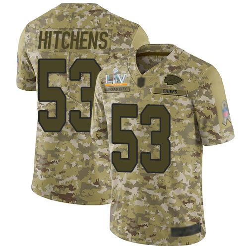Nike Kansas City Chiefs #53 Anthony Hitchens Camo Super Bowl LV Bound Stitched NFL Limited 2018 Salute To Service Jersey