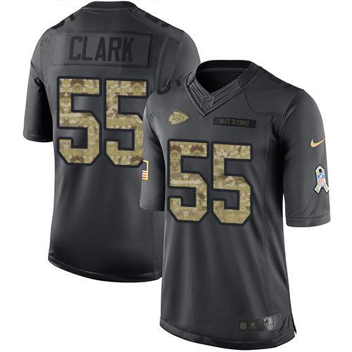 Nike Kansas City Chiefs #55 Frank Clark Black Stitched NFL Limited 2016 Salute to Service Jersey