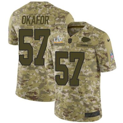 Nike Kansas City Chiefs #57 Alex Okafor Camo Super Bowl LV Bound Stitched NFL Limited 2018 Salute To Service Jersey