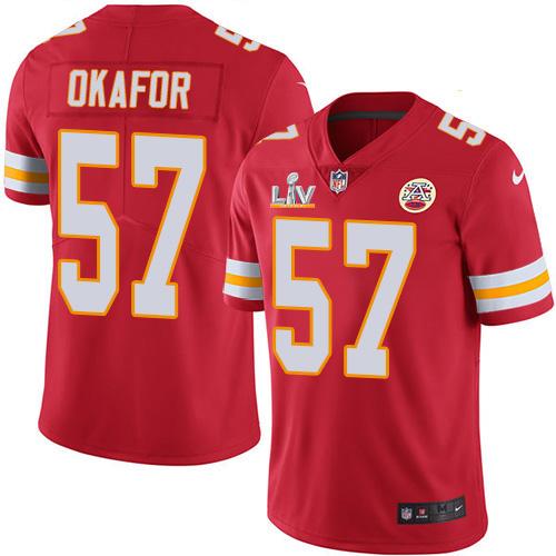 Nike Kansas City Chiefs #57 Alex Okafor Red Team Color Super Bowl LV Bound Stitched NFL Vapor Untouchable Limited Jersey