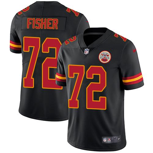 Nike Kansas City Chiefs #72 Eric Fisher Black Stitched NFL Limited Rush Jersey