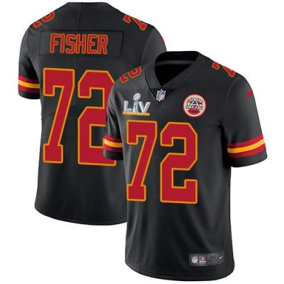 Nike Kansas City Chiefs #72 Eric Fisher Black Super Bowl LV Bound Stitched NFL Limited Rush Jersey