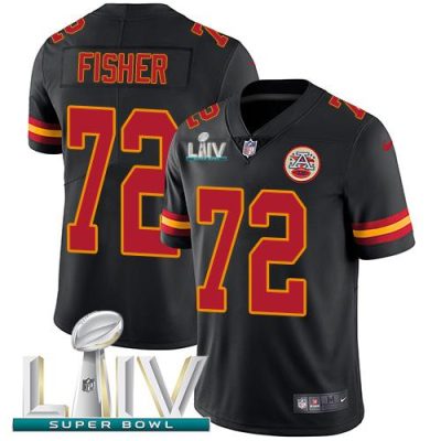 Nike Kansas City Chiefs #72 Eric Fisher Black Super Bowl LIV 2020 Stitched NFL Limited Rush Jersey