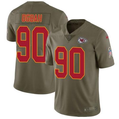 Nike Kansas City Chiefs #90 Emmanuel Ogbah Olive Stitched NFL Limited 2017 Salute to Service Jersey