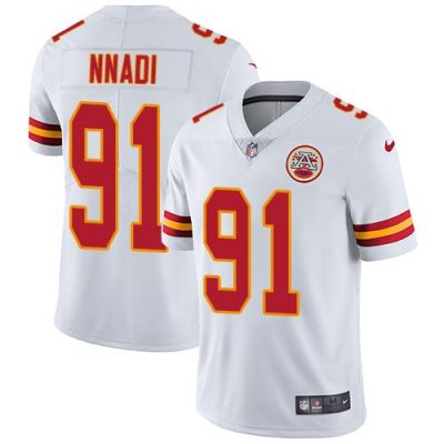 Nike Kansas City Chiefs #91 Derrick Nnadi White Stitched NFL Vapor Untouchable Limited Jersey