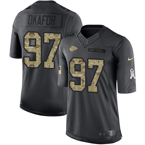 Nike Kansas City Chiefs #97 Alex Okafor Black Stitched NFL Limited 2016 Salute to Service Jersey