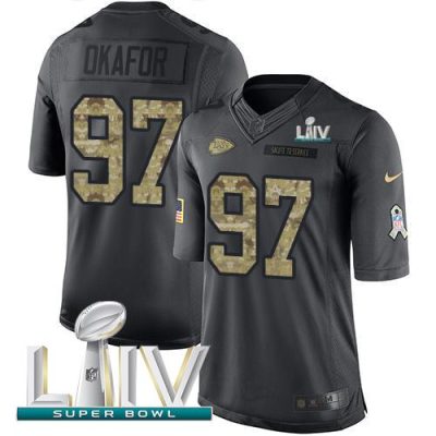 Nike Kansas City Chiefs #97 Alex Okafor Black Super Bowl LIV 2020 Stitched NFL Limited 2016 Salute to Service Jersey