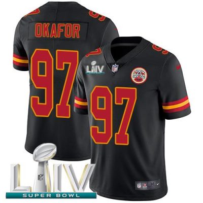 Nike Kansas City Chiefs #97 Alex Okafor Black Super Bowl LIV 2020 Stitched NFL Limited Rush Jersey
