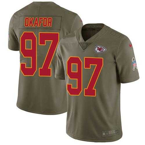 Nike Kansas City Chiefs #97 Alex Okafor Olive Stitched NFL Limited 2017 Salute to Service Jersey