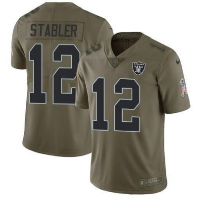 Nike Las Vegas Raiders #12 Kenny Stabler Olive Stitched NFL Limited 2017 Salute To Service Jersey