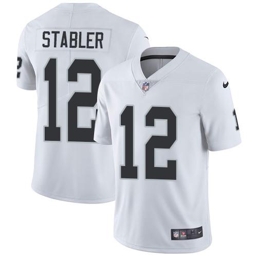 Nike Las Vegas Raiders #12 Kenny Stabler White Stitched NFL Vapor Untouchable Limited Jersey
