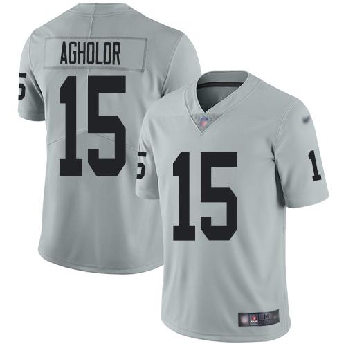 Nike Las Vegas Raiders #15 Nelson Agholor Silver Stitched NFL Limited Inverted Legend Jersey