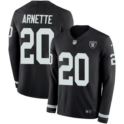 Nike Las Vegas Raiders #20 Damon Arnette Black Team Color Stitched NFL Limited Therma Long Sleeve Jersey