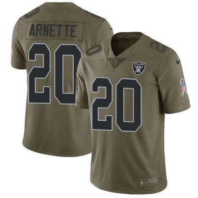 Nike Las Vegas Raiders #20 Damon Arnette Olive Stitched NFL Limited 2017 Salute To Service Jersey