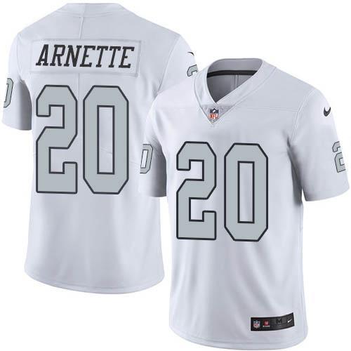 Nike Las Vegas Raiders #20 Damon Arnette White Stitched NFL Limited Rush Jersey