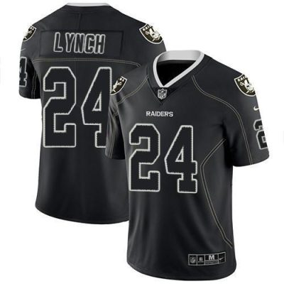 Nike Las Vegas Raiders #24 Marshawn Lynch Lights Out Black Stitched NFL Limited Rush Jersey