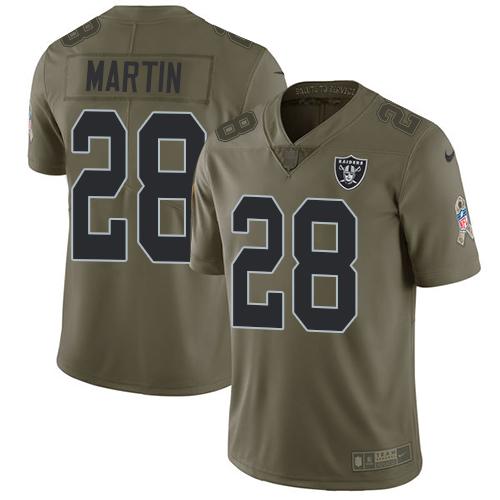 Nike Las Vegas Raiders #28 Doug Martin Olive Stitched NFL Limited 2017 Salute To Service Jersey