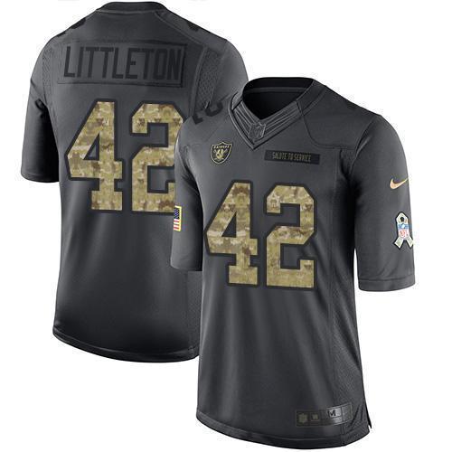 Nike Las Vegas Raiders #42 Cory Littleton Black Stitched NFL Limited 2016 Salute to Service Jersey