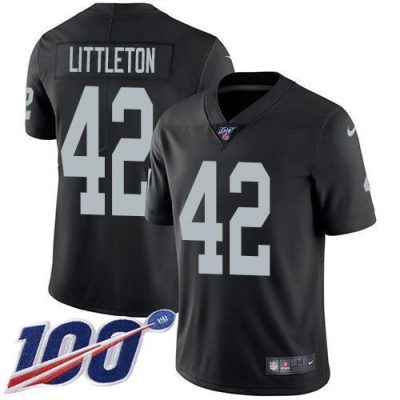 Nike Las Vegas Raiders #42 Cory Littleton Black Team Color Stitched NFL 100th Season Vapor Untouchable Limited Jersey