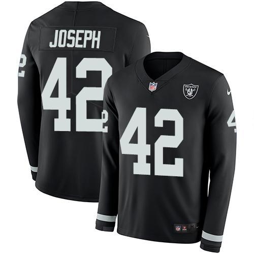 Nike Las Vegas Raiders #42 Karl Joseph Black Team Color Stitched NFL Limited Therma Long Sleeve Jersey