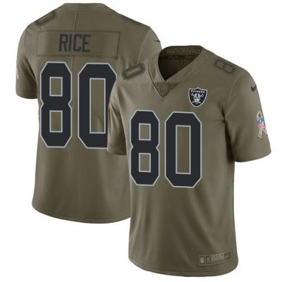 Nike Las Vegas Raiders #80 Jerry Rice Olive Stitched NFL Limited 2017 Salute To Service Jersey