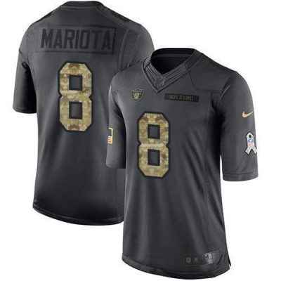 Nike Las Vegas Raiders #8 Marcus Mariota Black Stitched NFL Limited 2016 Salute to Service Jersey