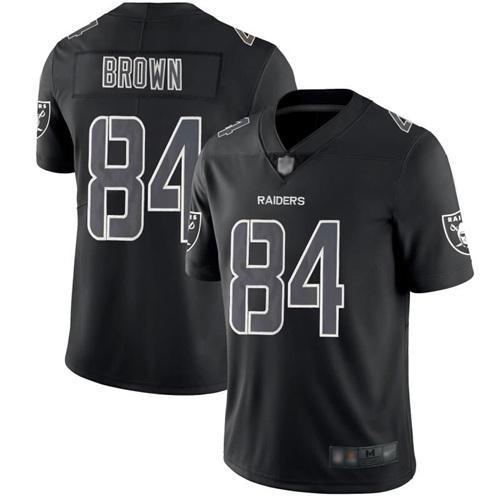Nike Las Vegas Raiders #84 Antonio Brown Black Stitched NFL Limited Rush Impact Jersey