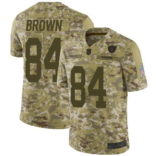 Nike Las Vegas Raiders #84 Antonio Brown Camo Stitched NFL Limited 2018 Salute To Service Jersey