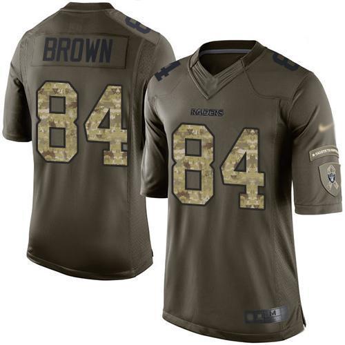 Nike Las Vegas Raiders #84 Antonio Brown Green Stitched NFL Limited 2015 Salute To Service Jersey