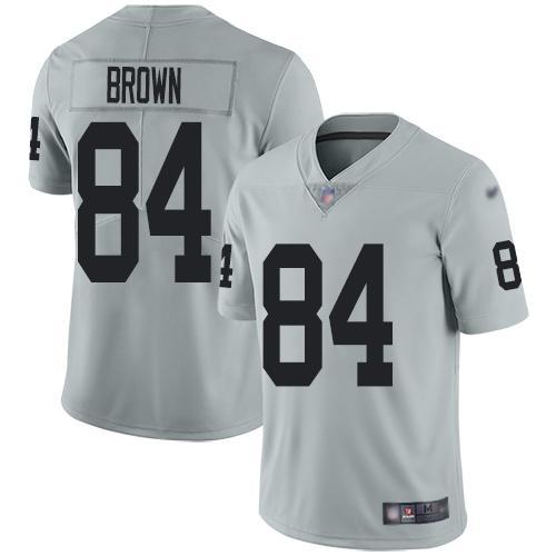 Nike Las Vegas Raiders #84 Antonio Brown Silver Stitched NFL Limited Inverted Legend Jersey