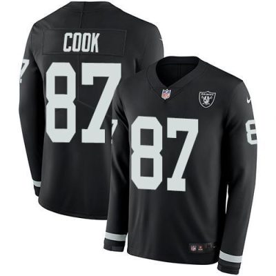 Nike Las Vegas Raiders #87 Jared Cook Black Team Color Stitched NFL Limited Therma Long Sleeve Jersey