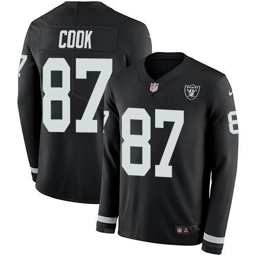 Nike Las Vegas Raiders #87 Jared Cook Black Team Color Stitched NFL Limited Therma Long Sleeve Jersey