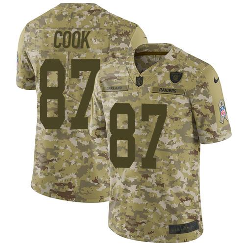 Nike Las Vegas Raiders #87 Jared Cook Camo Stitched NFL Limited 2018 Salute To Service Jersey